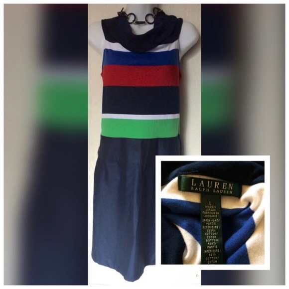 Colorful Ralph Lauren boatneck dress - Picture 2 of 4